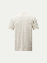 Rico Monogram Knit Shirt in Egret