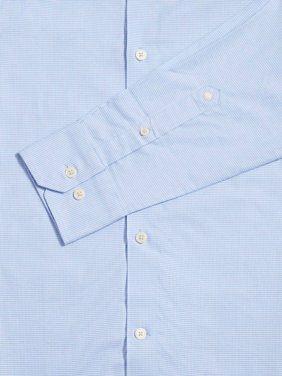 Peckham Rye Mens Puppytooth Shirt in Blue Blizzard