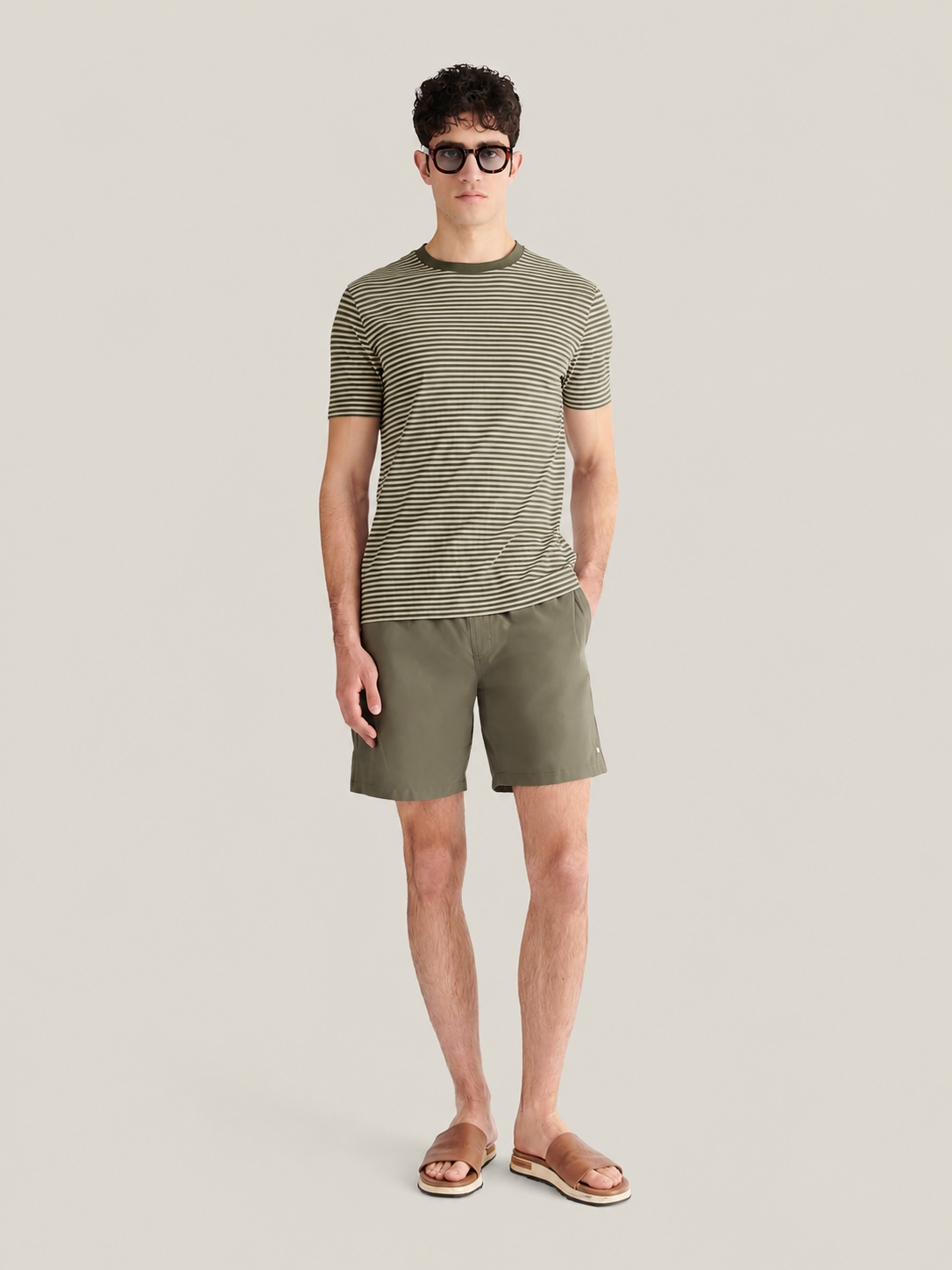 Levanto Drawstring Swim Short in Tea Leaf