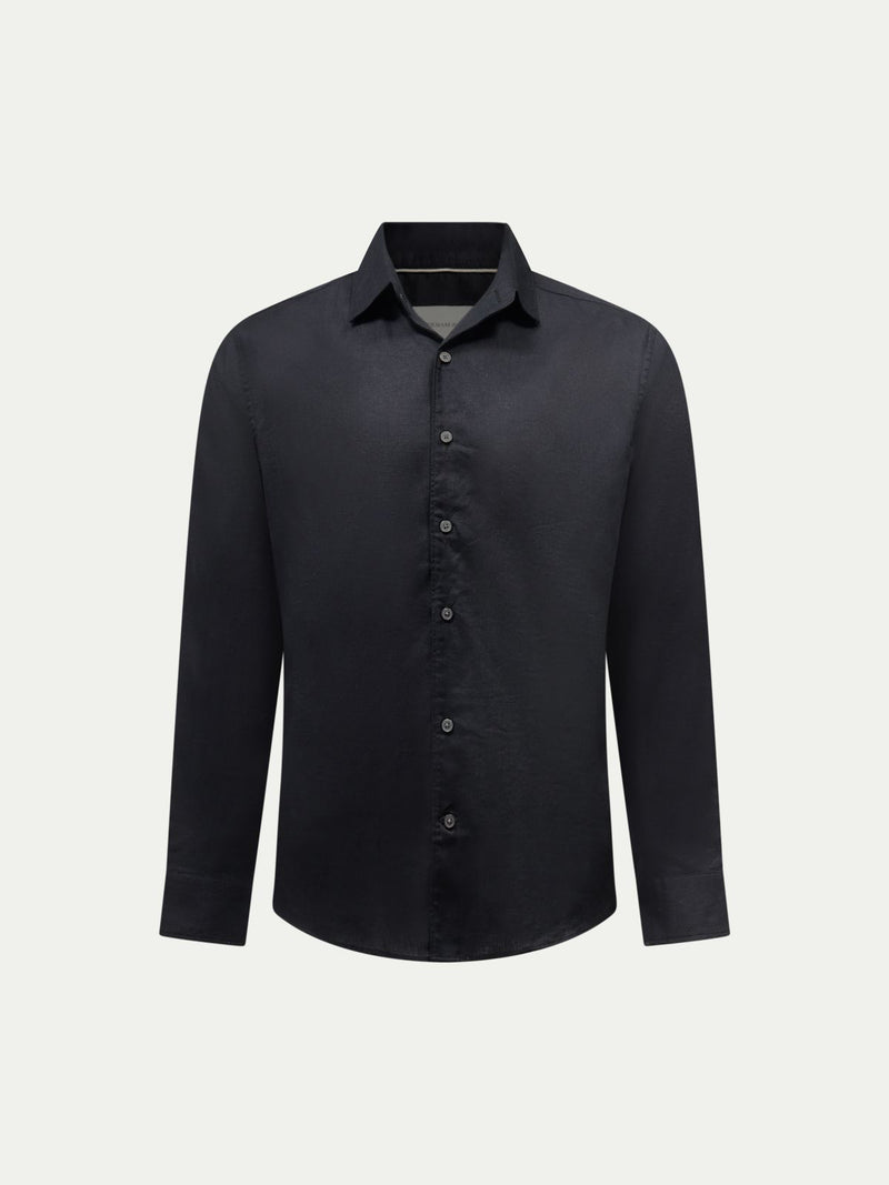 Grove Linen Blend Shirt in Black