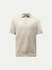 Ocean Textured Knit Polo in Peyote