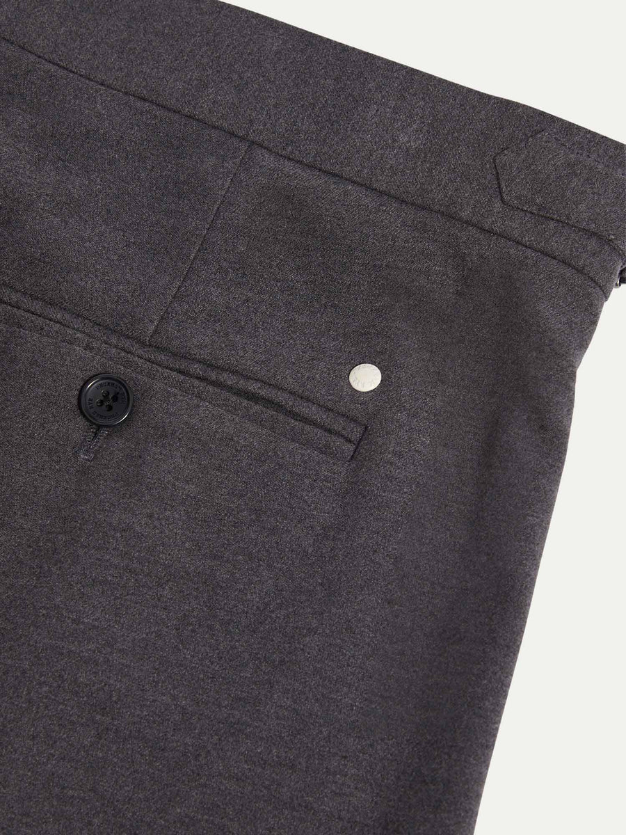 Twill Blend Smart High Waisted Trouser in Charcoal Grey