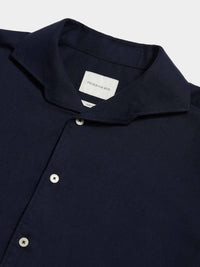 Lansdowne Brushed Flannel Shirt in Dark Sapphire Navy