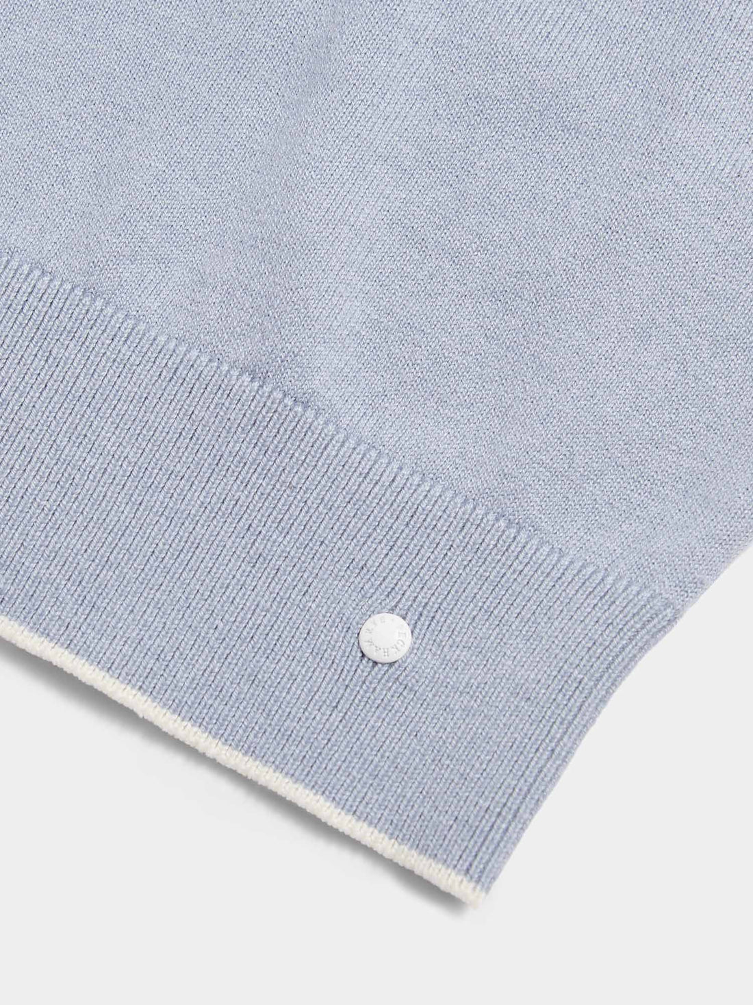Peckham Rye Mens Knitted Short Sleeve Polo in Blue Blizzard