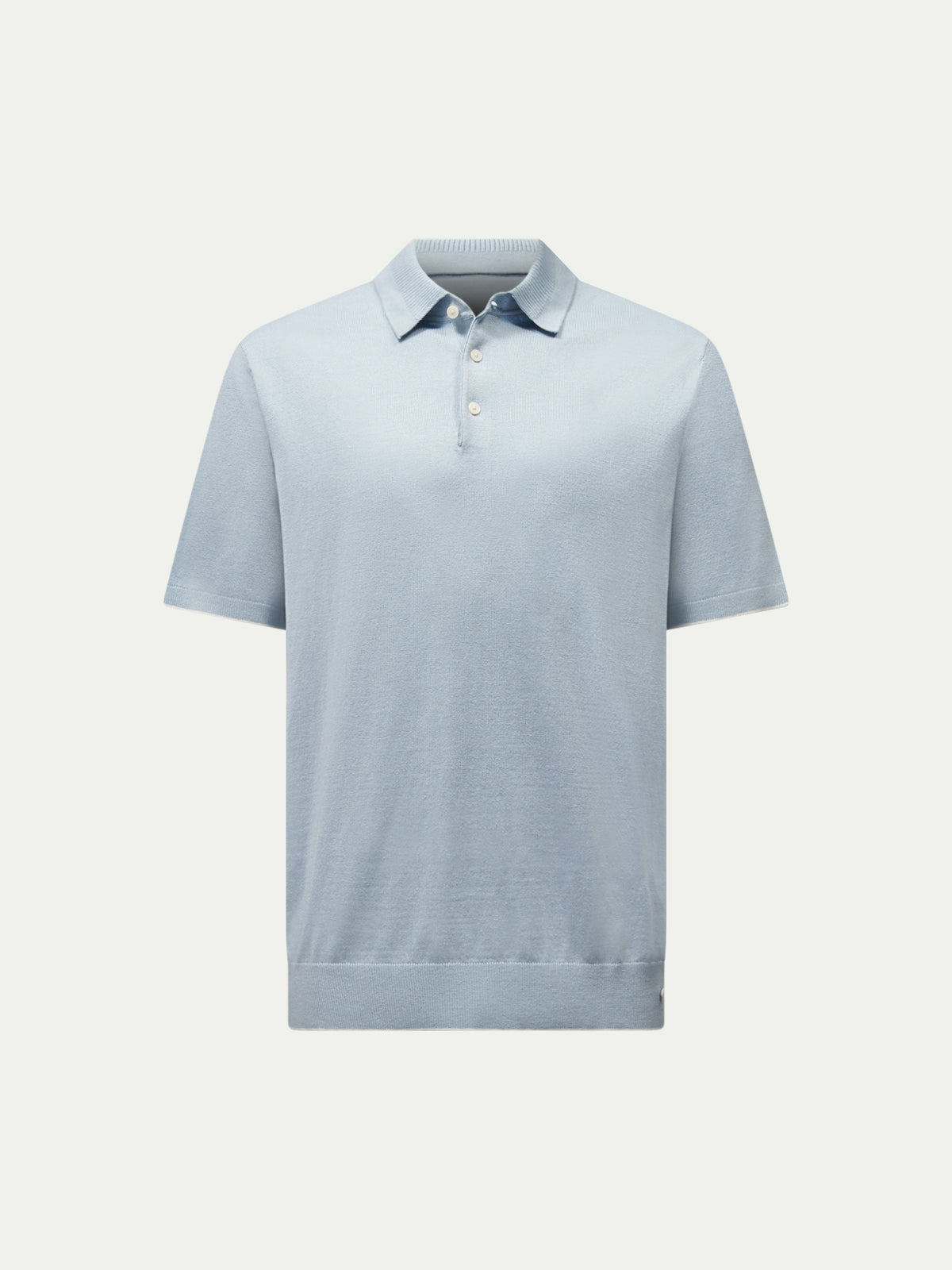 Ocean Textured Knit Polo in Blue Haze