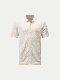Rico Monogram Knit Shirt in Egret