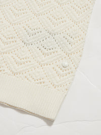 Rico Monogram Knit Shirt in Egret