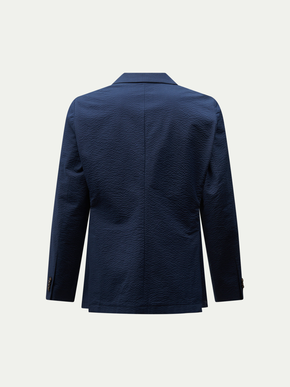 Luciano Seersucker Double Breasted Blazer in Dark Sapphire Navy