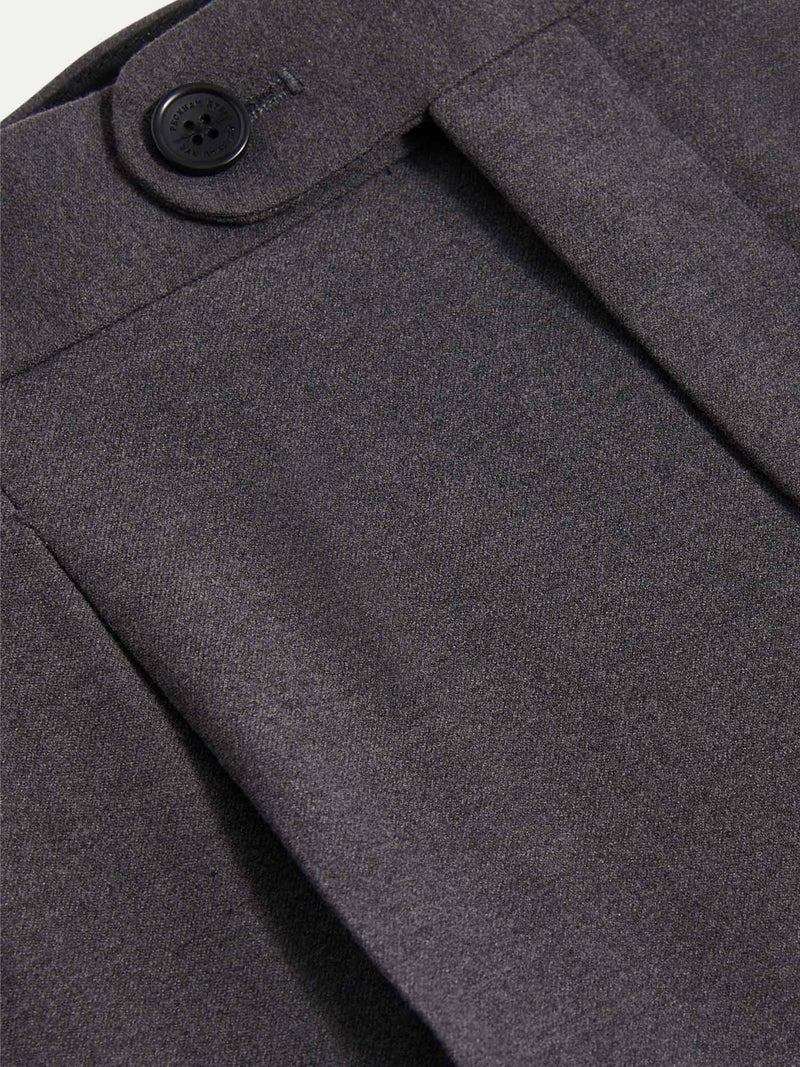 Twill Blend Smart High Waisted Trouser in Charcoal Grey