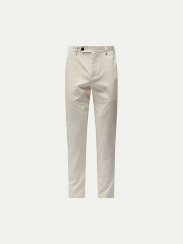 Stretch Cotton Trouser in Egret
