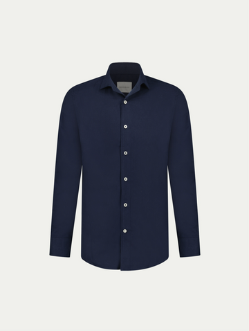 Peckham Rye Mens Flannel Herringbone Shirt in Dark Sapphire Navy