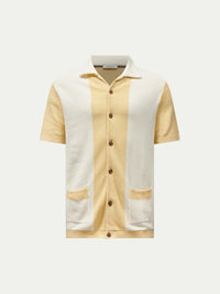 Sonny Open Stitch Revere Shirt in Reed Yellow