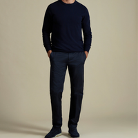 Stretch Cotton Trouser in Dark Sapphire Navy