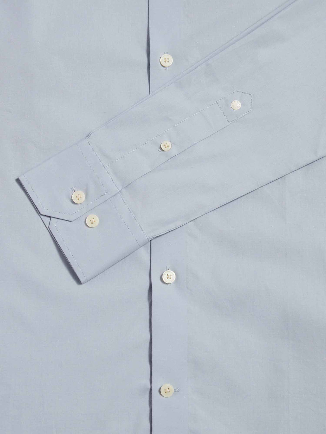 Peckham Rye Mens High Collar Slim Fit Poplin Shirt in Blue Blizzard