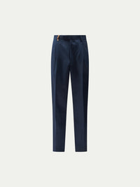 Castello Linen Blend Tailored Trouser in Dark Sapphire Navy