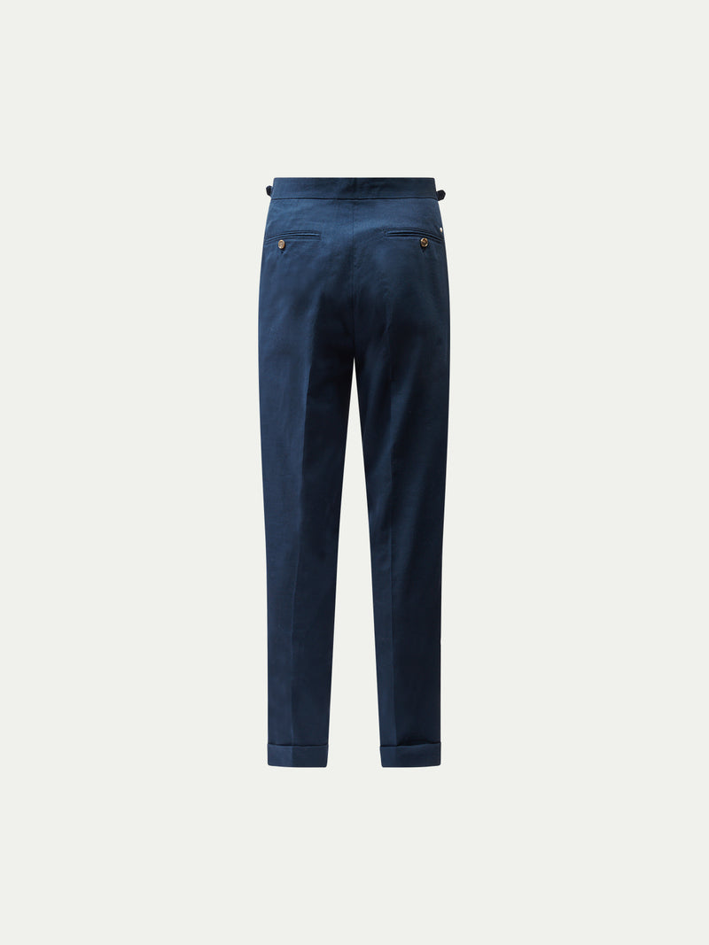 Chiltern Linen Blend Smart Trouser in Dark Sapphire Navy