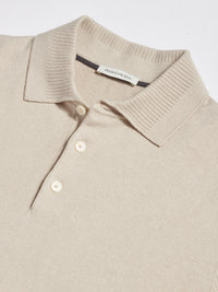 Ocean Textured Knit Polo in Peyote
