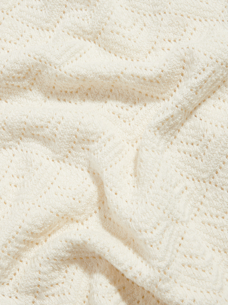 Rico Monogram Knit Shirt in Egret