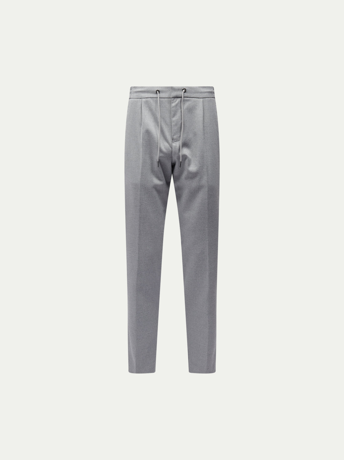 Peckham Rye Mens Drawstring Flannel Tech Trouser in Light Grey Marl