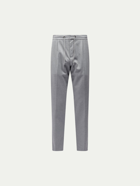 Flannel Tech Drawstring Trousers in Light Grey Marl – Peckham Rye