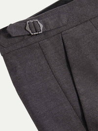 Twill Blend Smart High Waisted Trouser in Charcoal Grey