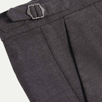 Twill Blend Smart High Waisted Trouser in Charcoal Grey