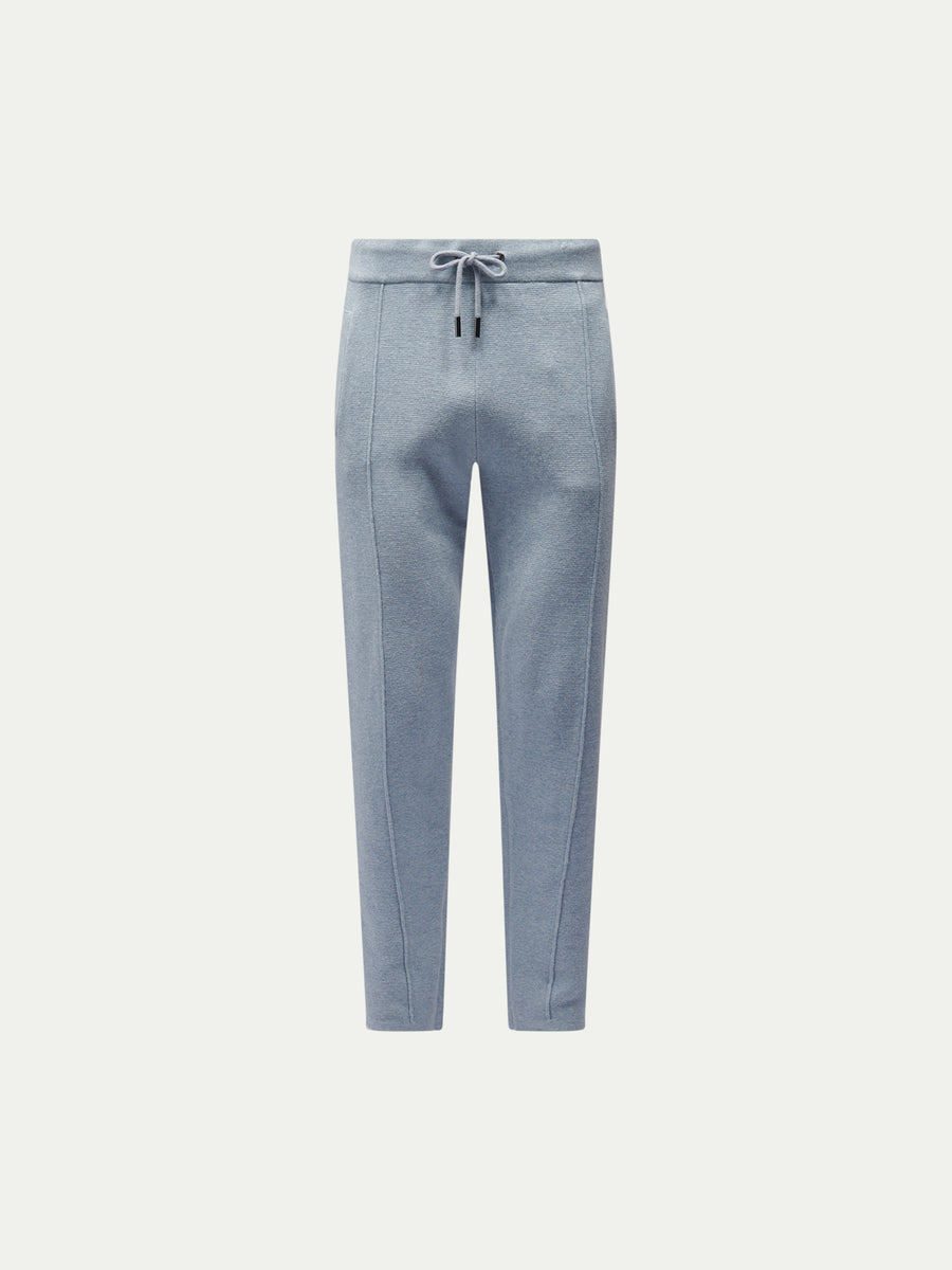 Peckham Rye Mens Milano Knit Jogger in Blue Blizzard