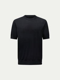 Genovese Knitted T-Shirt in Black