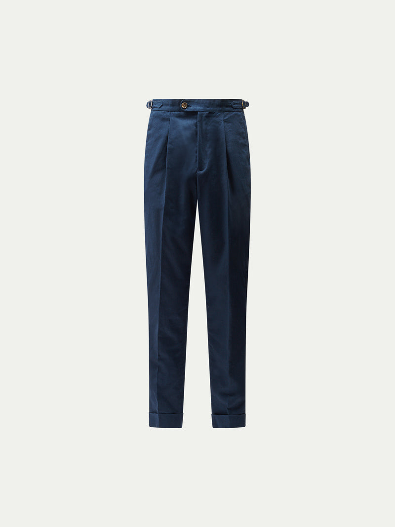 Chiltern Linen Blend Smart Trouser in Dark Sapphire Navy