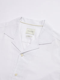 Porto Linen Blend Shirt in Bright White