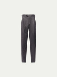 Twill Blend Smart High Waisted Trouser in Charcoal Grey