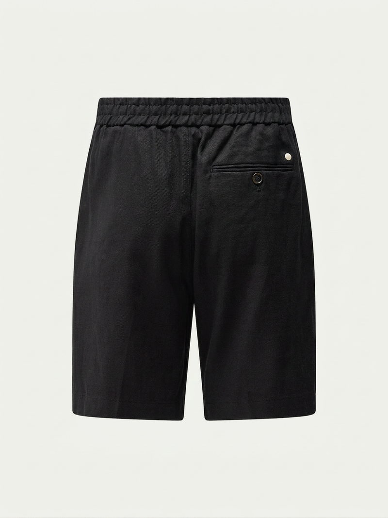 Marina Linen Blend Bermuda Short in Black