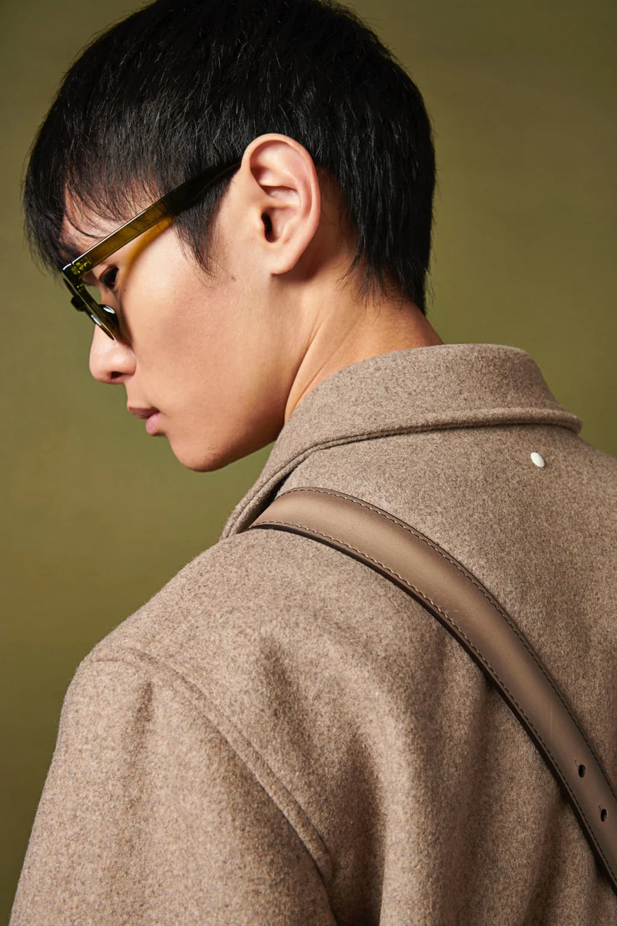 Wool Blend Bomber Jacket in Simply Taupe