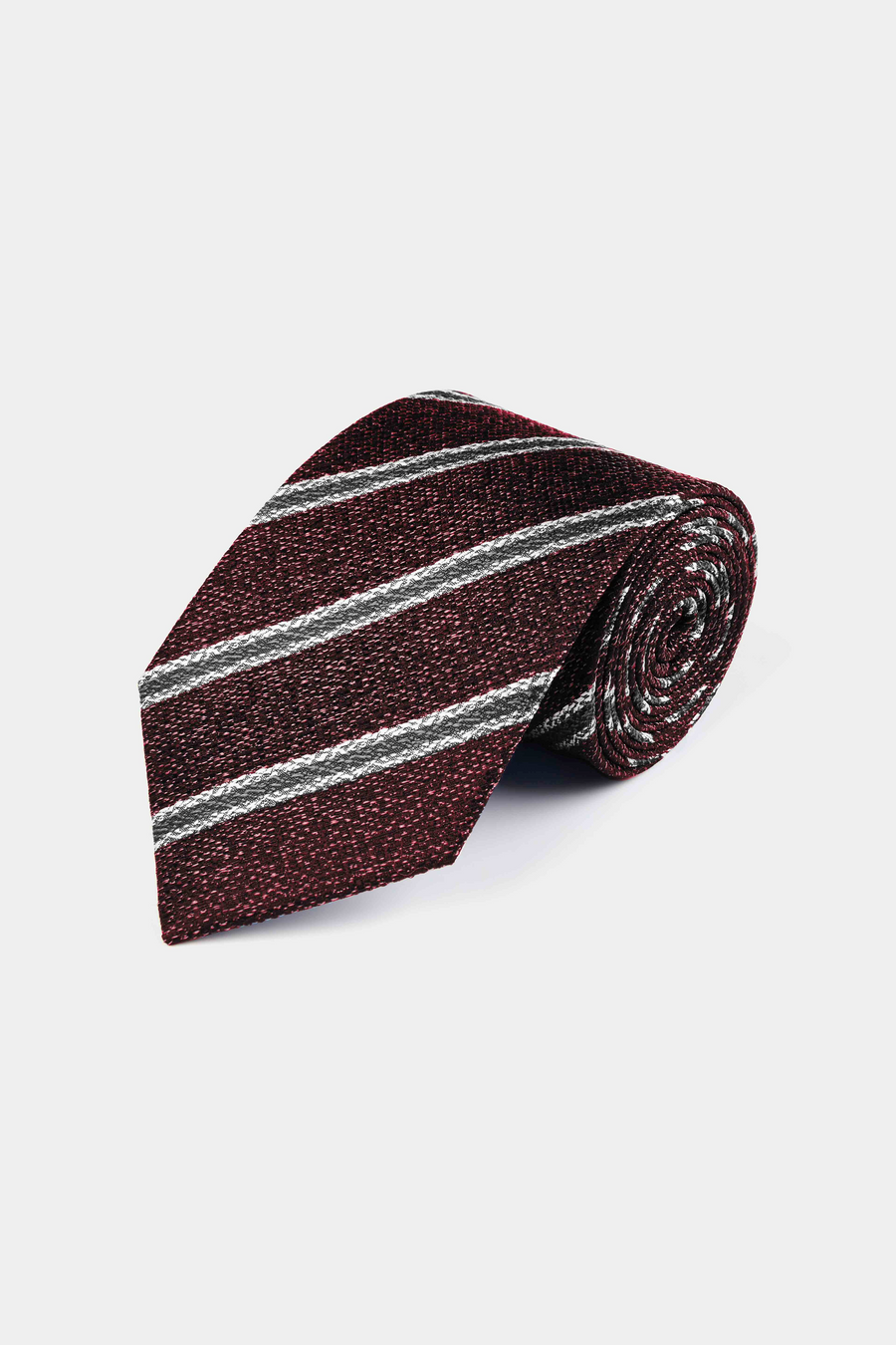 100% Silk Two Tone Stripe Tie in Cerulean