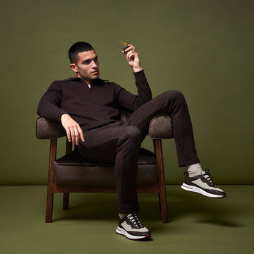 Jersey Interlock Zip Funnel Sweat in Java