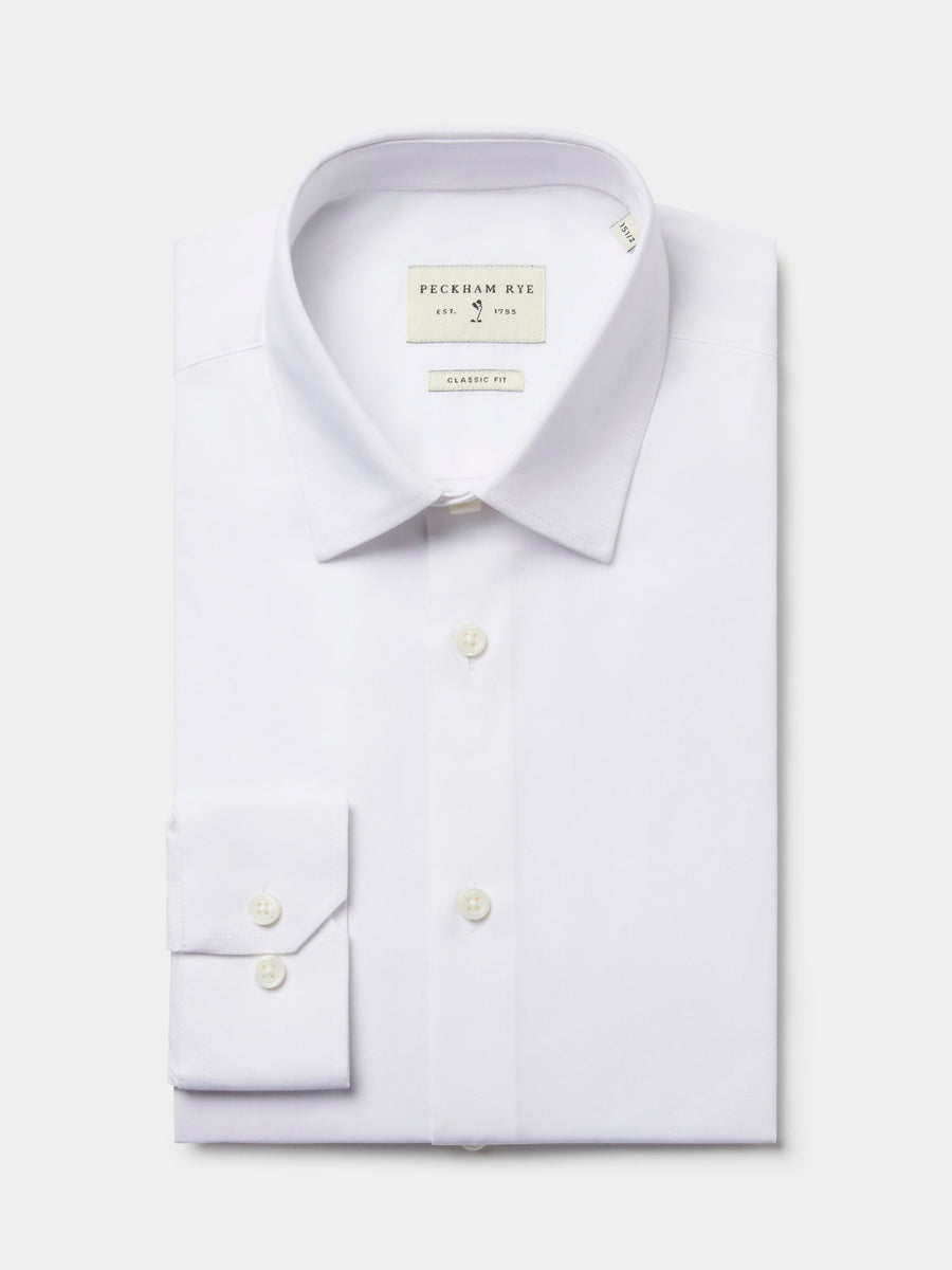 Formal Poplin Long Sleeve Shirt in Bright White