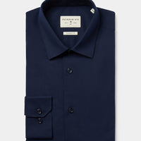 Formal Poplin Long Sleeve Shirt in Navy Blue