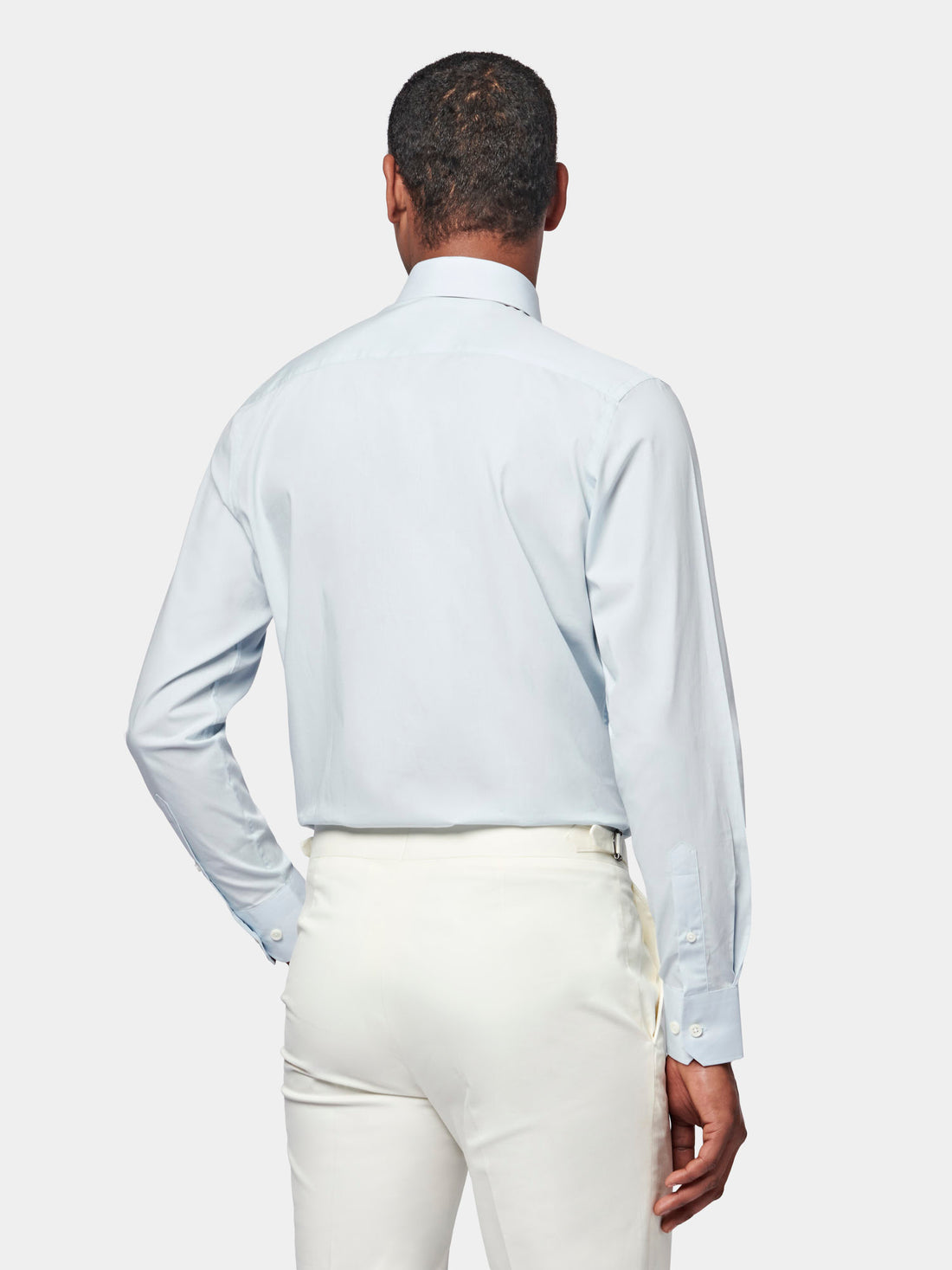 Formal Poplin Long Sleeve Shirt in Ice Blue