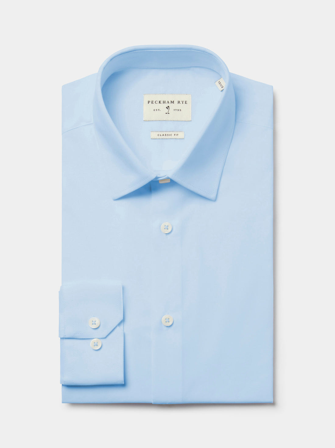 Formal Poplin Long Sleeve Shirt in Ice Blue