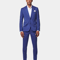 Peak Lapel Two Piece Suit in Midnight Blue