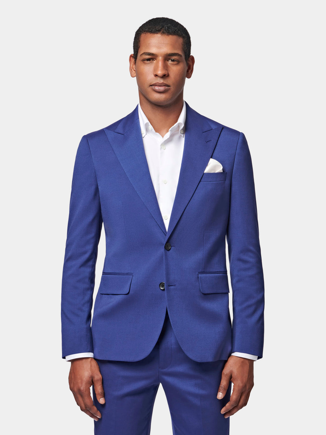 Peak Lapel Two Piece Suit in Midnight Blue