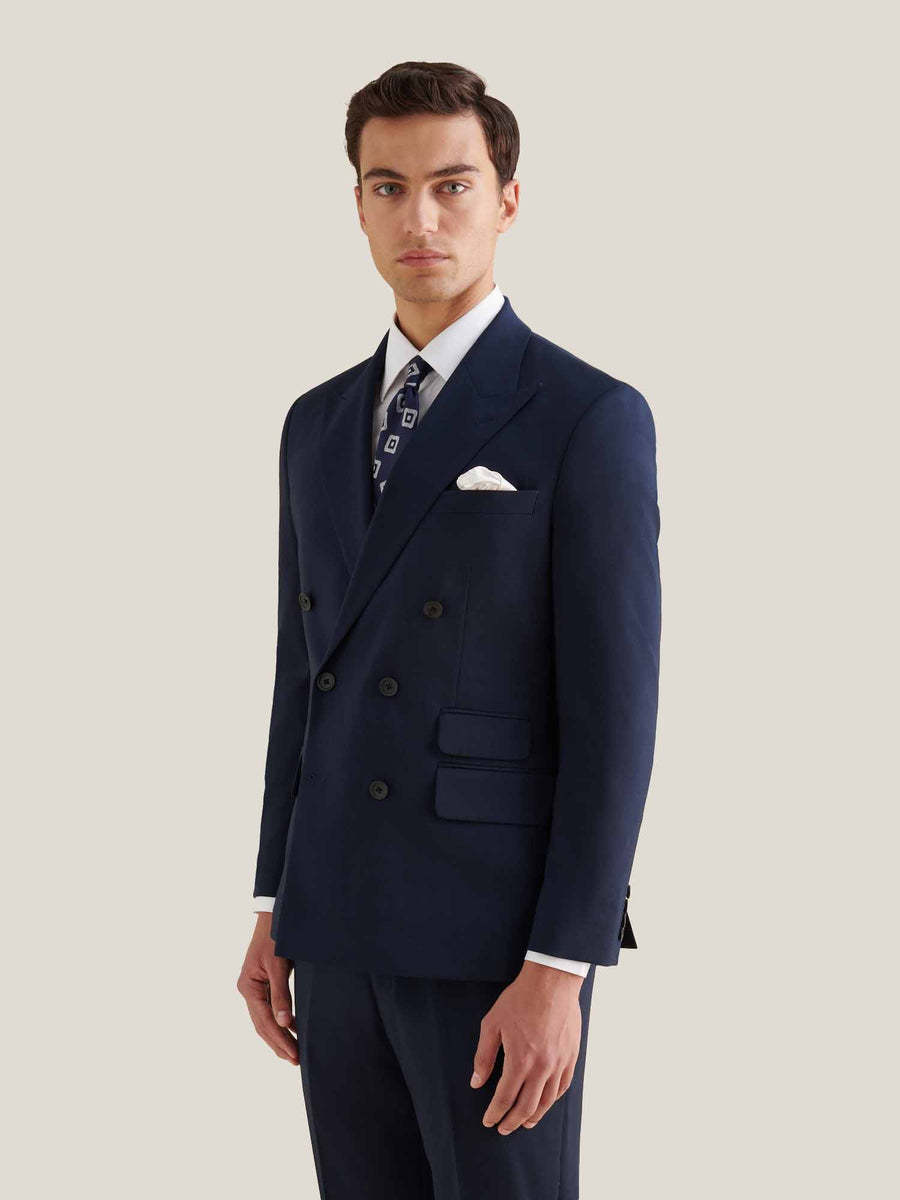 Classic Double Breasted Suit in Navy Blue