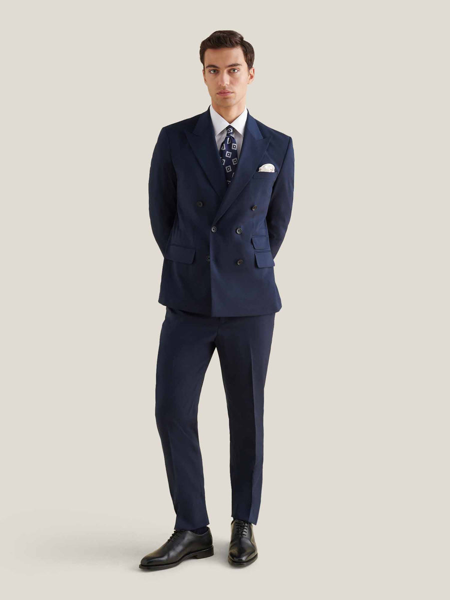 Classic Double Breasted Suit in Navy Blue