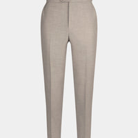 Linen Contemporary Notched Lapel Suit in Taupe