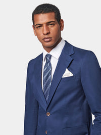 Contemporary Stretch-Twill Suit Jacket in Navy Blue
