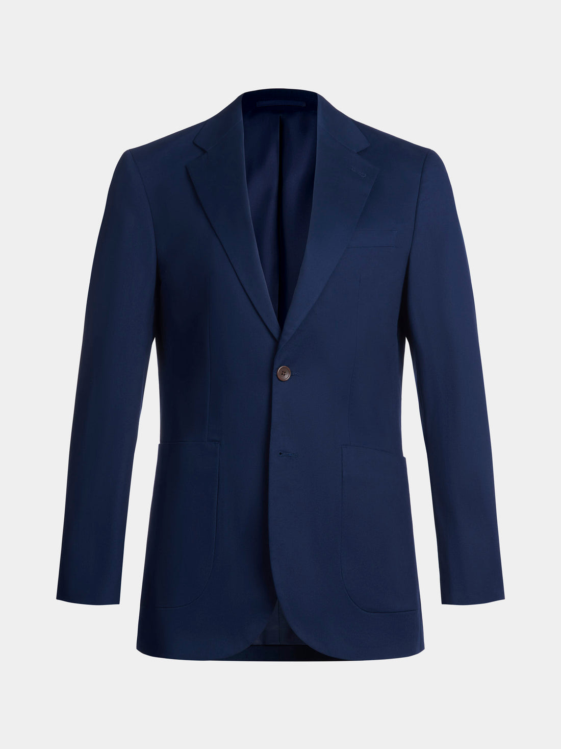 Contemporary Notched Lapel Suit Jacket in Navy Blue