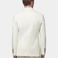 Contemporary Notched Lapel Suit Jacket in Egret