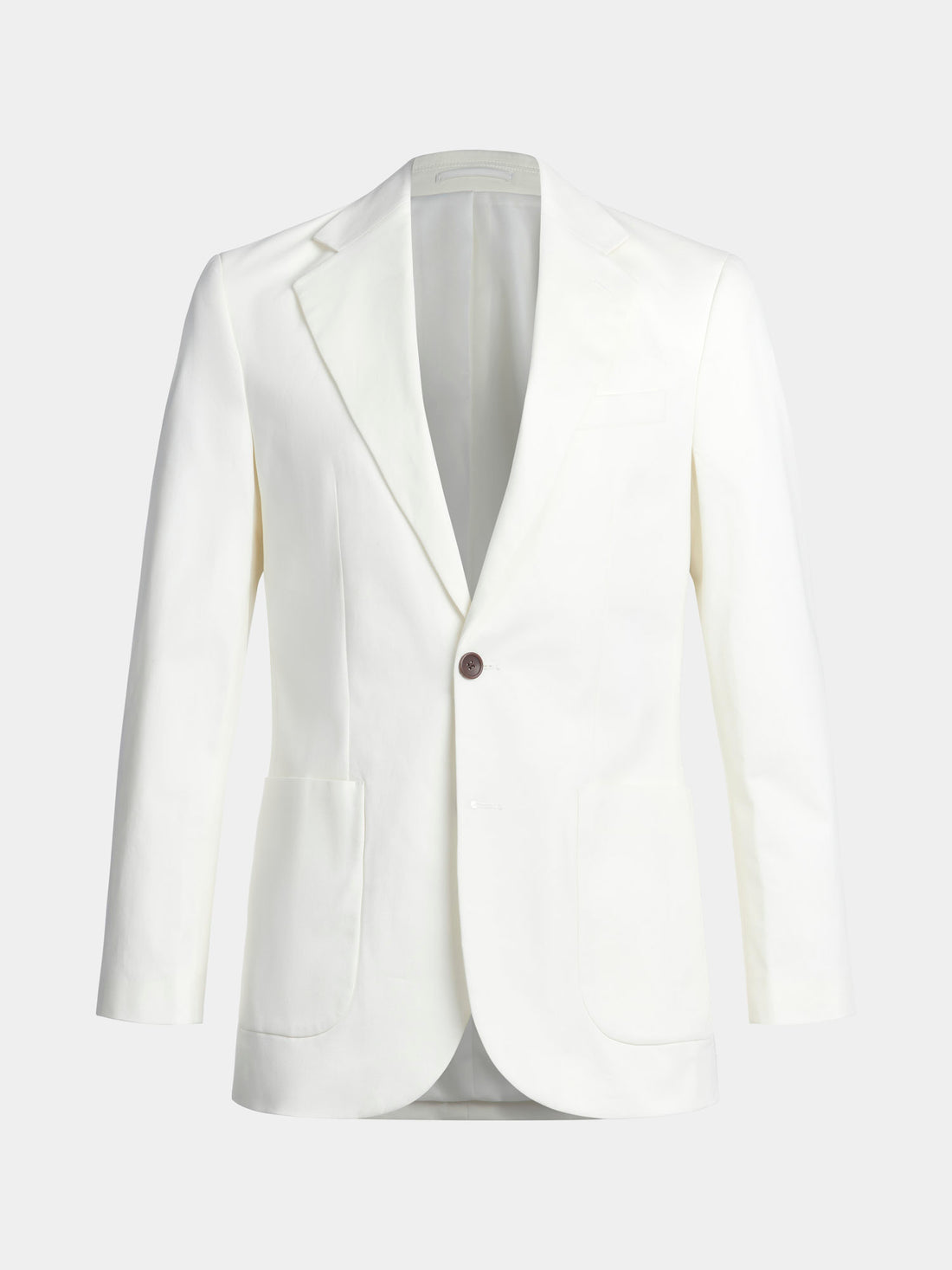 Contemporary Notched Lapel Suit Jacket in Egret