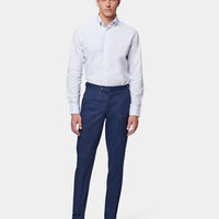 Cuffed Chino Trousers in Navy Blue