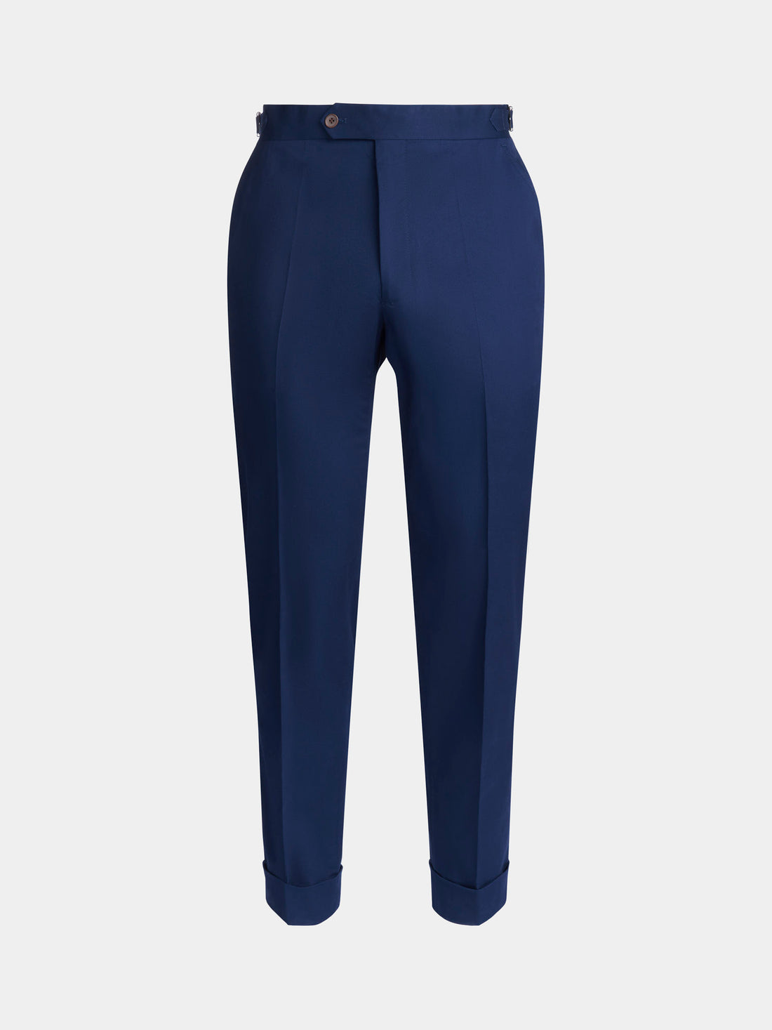 Cuffed Chino Trousers in Navy Blue